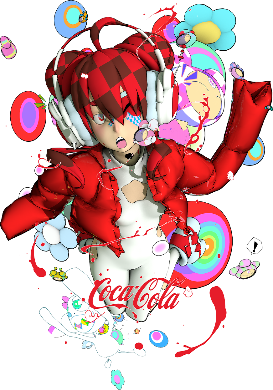 Yameii × Coca-Cola character artwork